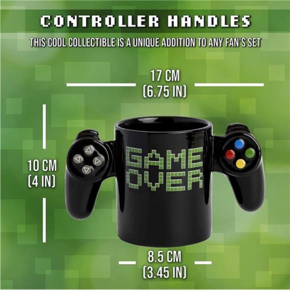 Game Over Coffee Mug - Video Game Controller Shaped Gaming Mugs - Fun Mug Gift - Picture 3 of 4